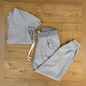 Figs Steel Blue Scrub Set